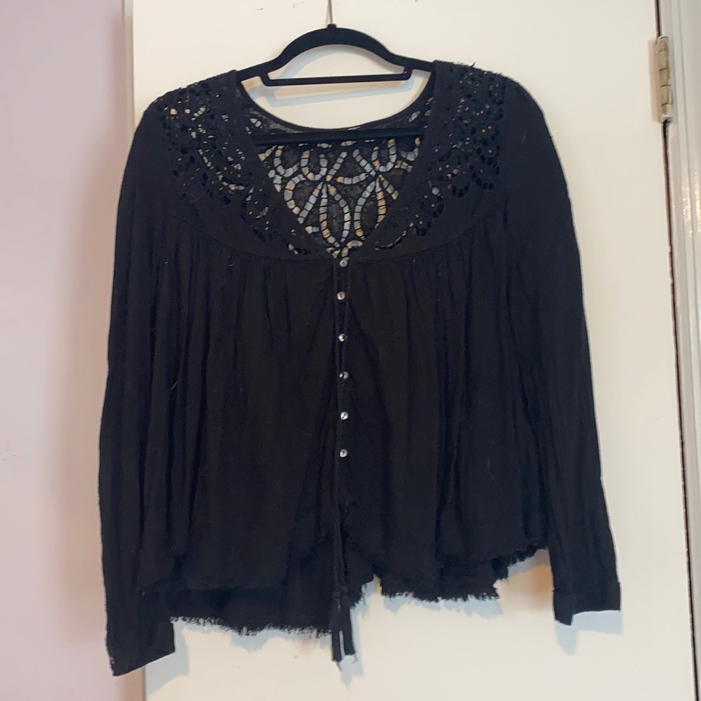 Free People Embroidered Blouse